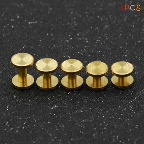 5PCS Brass Screw Rivets Flat Head for DIY Leathercrafts Book Binding Arts