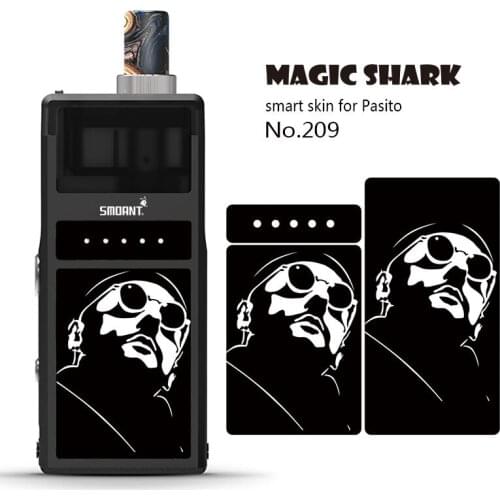 Magic Shark 2.5D Stereo Dog Crayon Skull Film Cover Vape Sticker Case for Smoant Pasito Pod