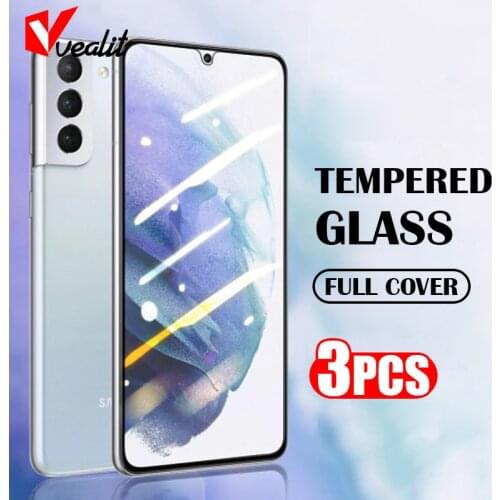 3-1Pcs Full Cover Tempered Glass for Samsung Galaxy S21 S20 A32 A72 A52 A51 A71 M12 A12 A50 M02 M31 A31 F62 M62 Screen Protector