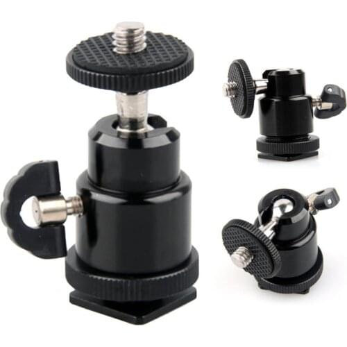 1pc Ball Head For Camera Tripod LED Light Flash Tripod Bracket Holder Mount Standard 1/4 Hot Shoe Adapter Cradle for Camera