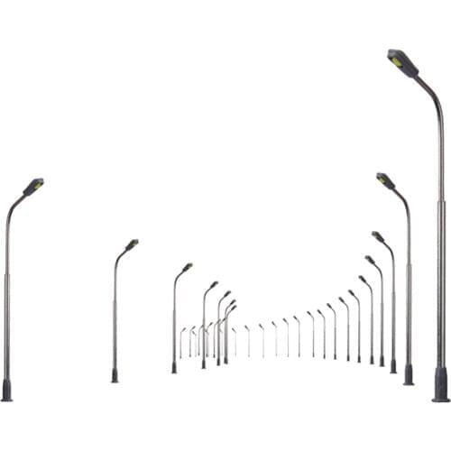 10pcs/Set Model Railway Train Street Lamp Post Lights 1/200 Scale Mini Size for Diorama Accessories