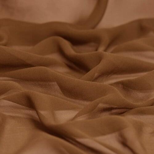 100% pure silk georgette 8mm 114cm 45"width coffee color mulberry silk fabric for dress, shirt NO.25