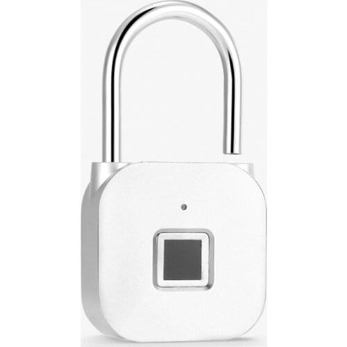 2021 Smart USB Fingerprint Lock Rechargeable Keyless Fingerprint Door Lock Quick Unlock Zinc Alloy Metal Chip Padlock