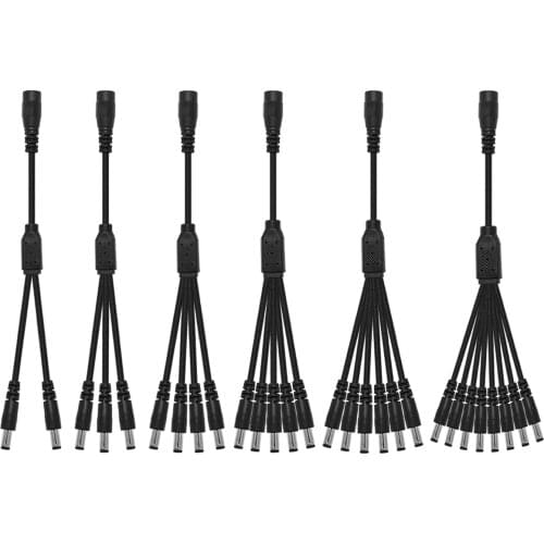 5.5mmx2.1mm 1 To 2 Way 5V 12V 24V DC Splitter Power Cable Male Female Jack Plug Connector Copper Wire For LED Strip CCTV Camera