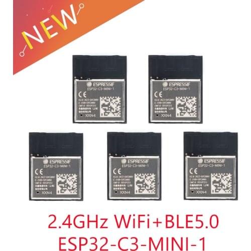 5Pcs ESP32-C3-MINI-1 BLE 5.0 WiFi+Bluetooth-compatible Wireless Module ESP32-C3 4MB Flash Integrated ESP32-C3FH4 ESP32-C3FN4