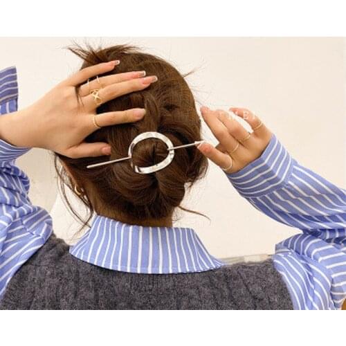 Hair Accessories round Shape Hair Stick Bun Holder Cage Metal New Vintage Gold Women Fashion Hairpin Hair Clips