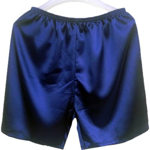 Satin Boxers Shorts Men’s Sleepwear Overize Underwear Trunks Soft Nightwear Pyjamas Homme Arrow Panties Mens leep Bottoms A50