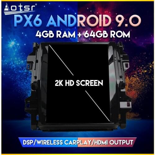 Car 4G GPS Radio For Toyota Fortuner 2016+ PX6 Android 9.0 Tesla style Vertical screen Car GPS Navigation Player DSP CARPLAY
