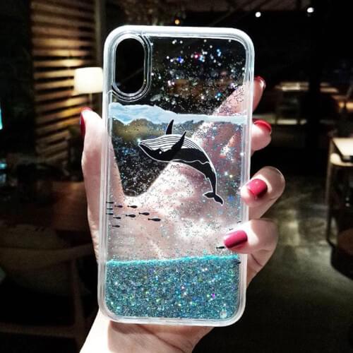 Cute Cartoon Bling Case for Huawei Y5p Y6p Y7p Y8p Y6s Y8s Y9s 2020 Cases Ocean Sea Glitter Whale Dolphin Phone Cover