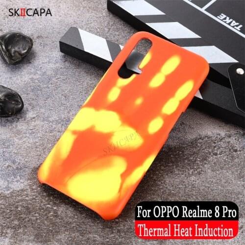 Case For OPPO Realme 8 Pro Thermal Heat Induction Phone Case For Realme X50 X7 7 Q2 6 Pro Nario 20 C17 Q C3 Change Color Cover