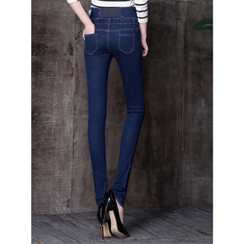 Jeans Female Pencil Pants Spring New Elastic Slim Was Thin Hole Tight Pants Trousers Trousers