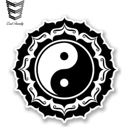 EARLFAMILY 13cm x 13cm Personality Yin Yang Vinyl Sticker Laptop Travel Luggage Decal Waterproof Accessories Car Stickers