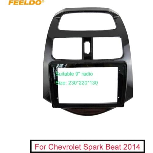 FEELDO Car Audio 9 Inch Big Screen Fascia Frame Adapter For Chevrolet Sparkbeat 2Din Dash DVD Player Fitting Panel Frame Kit