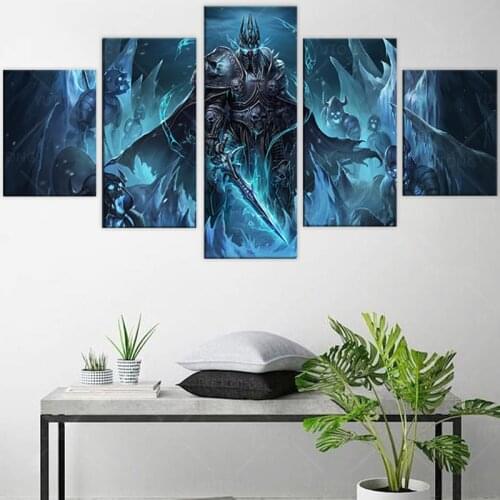 The Lich King world of Warcraft Game Theme oil painting canvas wall art poster and print Background for Boys room home decor