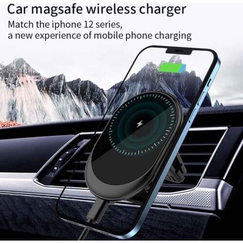 15 W Magnetic Car Wireless Charger for iPhone 12 Pro Max Wireless Charging Car Charger Phone Holder Air Vent Mount Stand