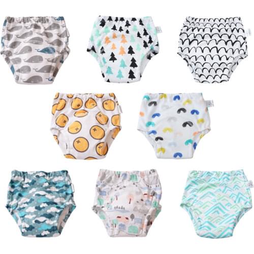 Babyfriend Reusable Washable Baby Training Pants Kids Underwear Cloth Diaper Nappies Waterproof Potty Training Panties 8PCS