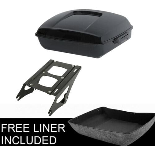 Motorcycle Black Chopped Trunk Mount Rack For Harley Tour Pak Pack Touring Road King Electra Glide Street Glide 2014-2021