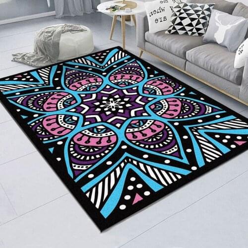 Classic Persian Style Soft Carpets For Living Room Bedroom Area Rug Nordic Geometric 3D Size Home Large Mat Carpet Printed Floor