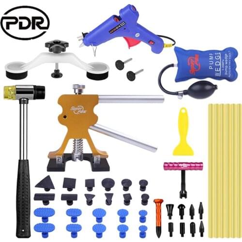 GLCC Set PDR Tool Car Paintless Dent Repair Glue Gun Slide Hammer Dent Lifter Glue Tabs Tools Set For Any Car Dent Drop Shipping