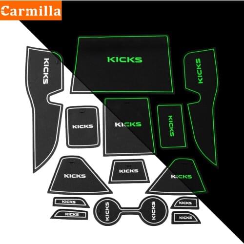 Silicone Car Door Groove Mat for Nissan Kicks 2017 - 2021 Accessories 14Pcs/Set Auto Door Sill Plate Pads Carmilla