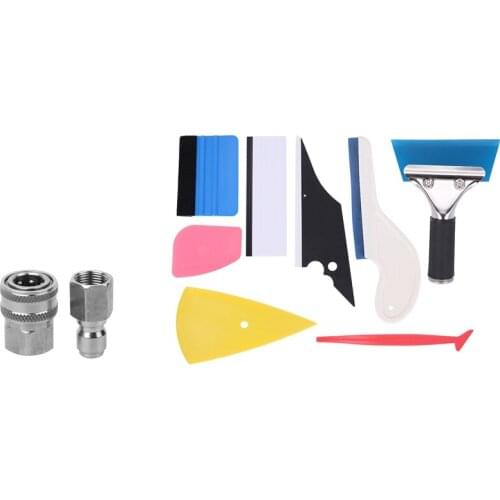 Stainless Steel Pressure Washer Adapter Set G3/8 Inch & Window Tint Tool Kit Vinyl Wrap Film Wrapping Tool