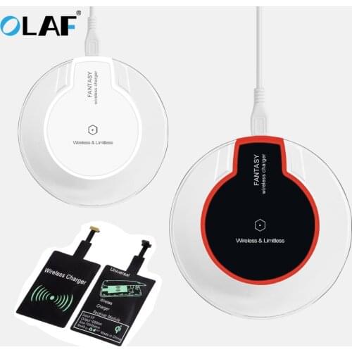OLAF Qi Wireless Charger Receiver Led Fast Charging For iPhone Xs Max X 7 8 6s Plus Samsung Huawei P20 Pro Lite Wireless Charger
