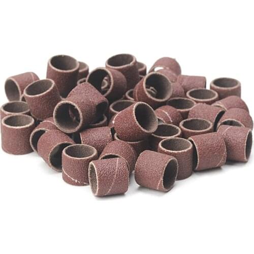 OOTDTY 2018 100Pcs 1/2" and 1/4" Sanding Band Sleeves Drum Kit Sandpaper Rubber 2 Mandrels OCT17_35