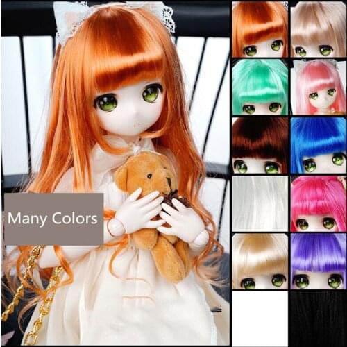 Kawaii Doll Wig 1/6 1/4 1/3 BJD Wig for Blythe/DD/SD/Msd/Minifee/Yosd Doll Accessories,Doll Hair Long Wig for Dolls,Size 6-10