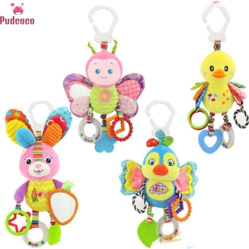 Pudcoco Brand Cute Crib Cot Pram Hanging Rattles For Baby Stroller&Car Seat Ringing Stuffed Plush Animals Baby Toy Education