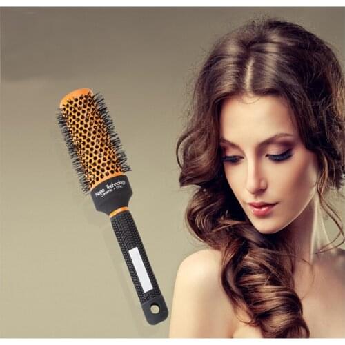 Professional Hairdressing Comb Brushes Curly Hair Comb High Temperature Resistant Ceramic Roller Round Comb Barber Hair Brush