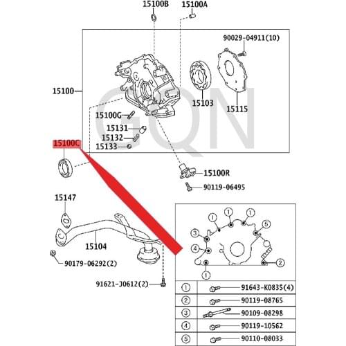 Seals (oil pump) 2001-Toy ota SOA RER CRO WNM AJE STA CEL SI OR crankshaft front. Oil pump oil seal Crankshaft front oil seal