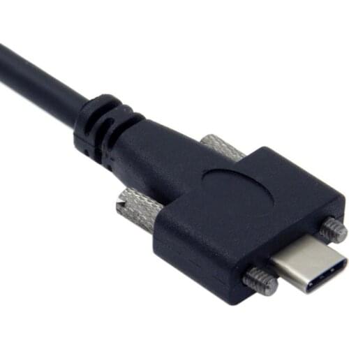 USB 3.1 Type-C Dual Screw Locking to Standard USB3.0 Data Cable 1.2m Panel Mount Type
