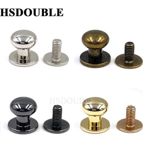 10Sets Metal Alloy Knob Screw Rivets Studs DIY Crafts Leather Belt Watchband Round Monk Head Rivets Spikes Decor Nail Buckles