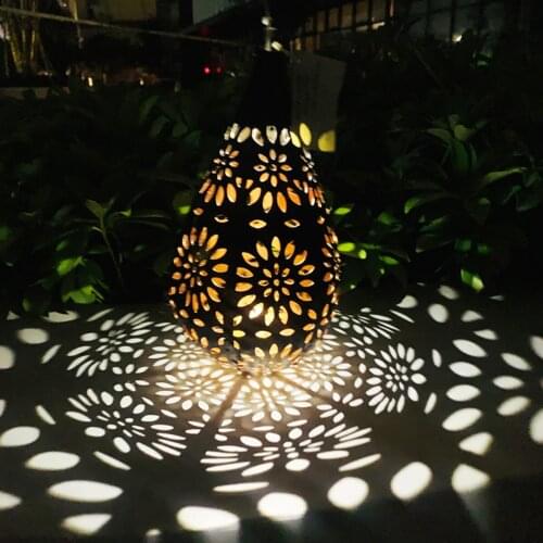 Waterproof solar garden light Solar Lantern Olive ShapeSolar Lantern Hanging Light for Garden Patio Backyard Decor