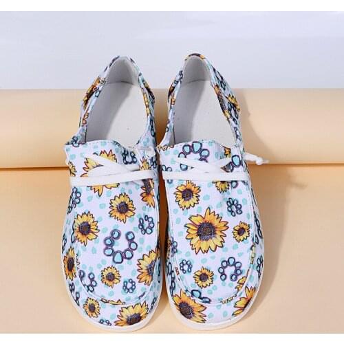 New Women Sneakers Elegant Floral Printed Lace Up Female Flat Shoes Round Toe Lady Vulcanized Shoes Women Casual Shoes NVX434