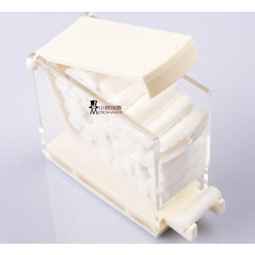 1PCS Dentist Cotton Roll Dispenser Holder Press Type Case White Dental Products Storage Box For Dental Orthodontic New 2018