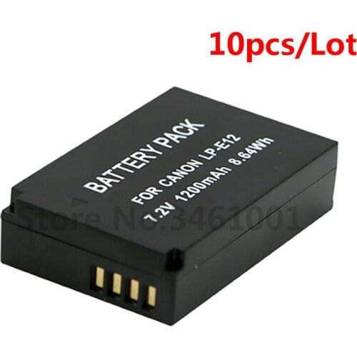 10pcs/lot LP-E12 LP E12 LPE12 Batteries BatteryFor Canon EOS M M2 100D Kiss X7 Rebel SL1