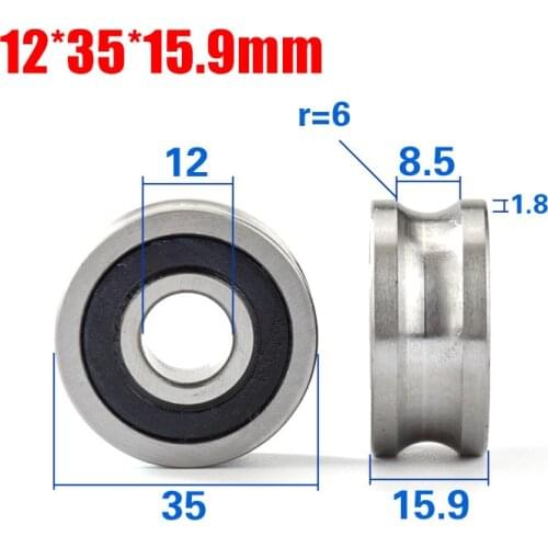 10pcs 12*35*15.9mm LFR5201-12mm track optical axis, U groove bearing pulley / rolling wheel, 12mm diameter optical axis / track