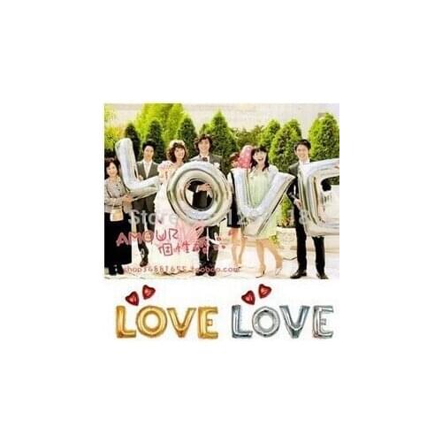 16 Inch Gold Silver LOVE Helium Foil Ballons Letter Baloon Wedding Party Decoration Anniversary