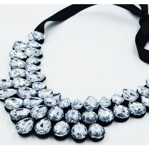 2020 Fashion Jewelry water drop glass crystal Statement collar necklace & Pendants Summer Style Jewelry Colar For Party Wedding