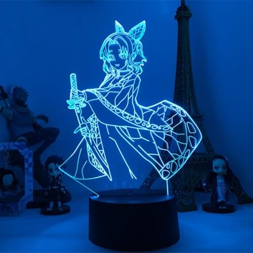 Demon Slayer Kamado Nezuko Figure 3D Night Light Anime Acrylic Manga Kids Child Gift Bedroom Decor Kimetsu No Yaiba Table Lamp