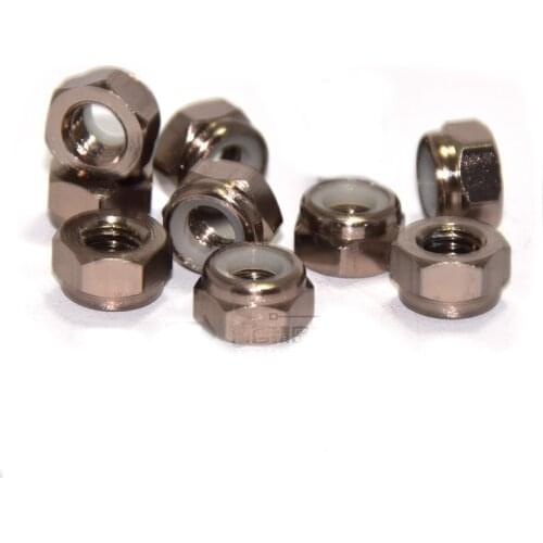 4pcs M2 M3 M4 M5 M6 Aluminum Nylon Anti-loose Locking Hexagon Nut Hex Head Nuts Ti Grey Color