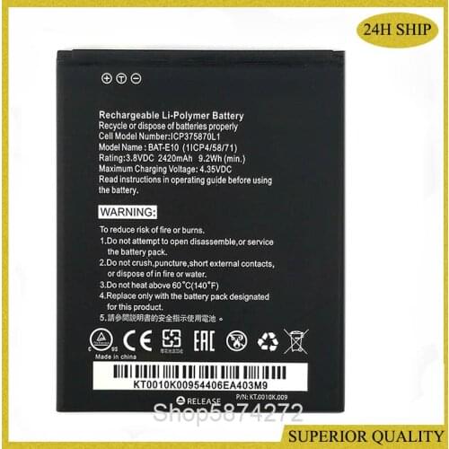 2420mAh BAT-E10 Battery For Acer Liquid Z530 LTE T02 Z530S Phone In Stock Latest Production High Quality Battery