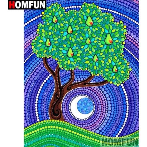 HOMFUN Full Square/Round Drill 5D DIY Diamond Painting "Cartoon tree " Cross Stitch 5D Home Decor A07464