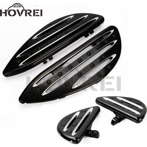 CNC Aluminum Driver Stretched Floorboards FootPegs + Rear Passenger Foot Rest for Harley Touring Softail Street Road Glide