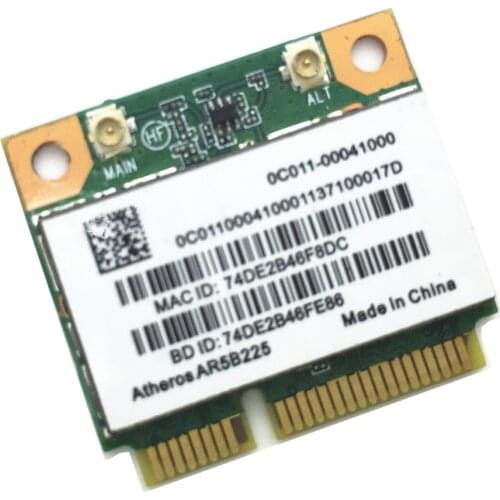 AR5B225 WIFI Wireless Bluetooth BT 4.0 Half MINI PCI-E Card Laptop Network Adapter