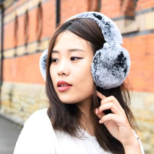 FREE SHIPPING CX-A-40F 2018 New High Quality Unisex Winter Warm Rex Rabbit Fur Earmuff