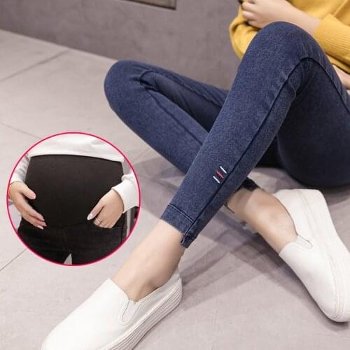 Maternity Pants Woman Ripped Jeans Maternity Pants Trousers Nursing Prop Belly Legging Fashion Maternity Trousers Pantalones