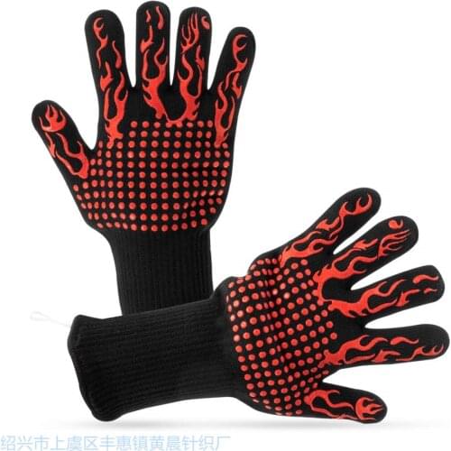 One Piece BBQ Gloves High Temperature Resistance Oven Mitts 500 800 Degrees Fireproof Barbecue Heat Insulation Microwave Gloves