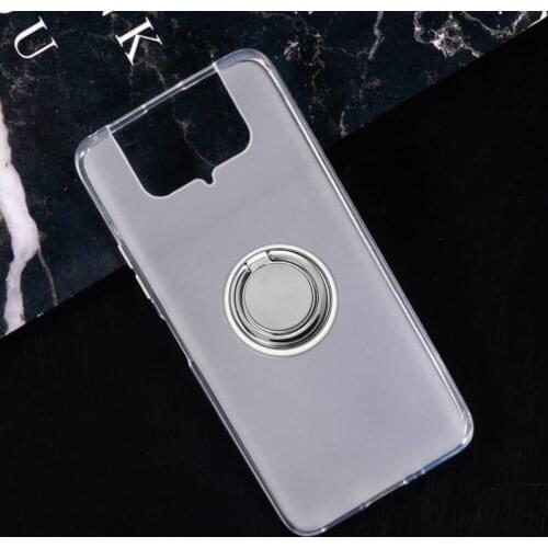 For ASUS Zenfone 8 Flip Back Ring Holder Bracket Phone Cover TPU Soft Silicone Case On Zenfone8 8Flip ZS672KS